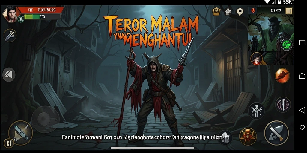 Screenshot gameplay 55RT dengan suasana Horror yang mencekam.