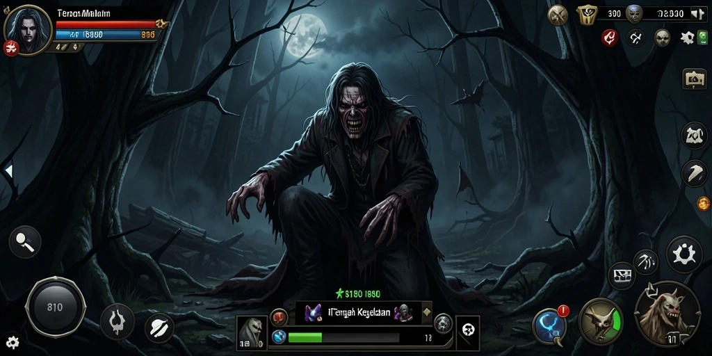 Tampilan gameplay mencekam dari game 8180 dengan suasana horor yang mendalam.