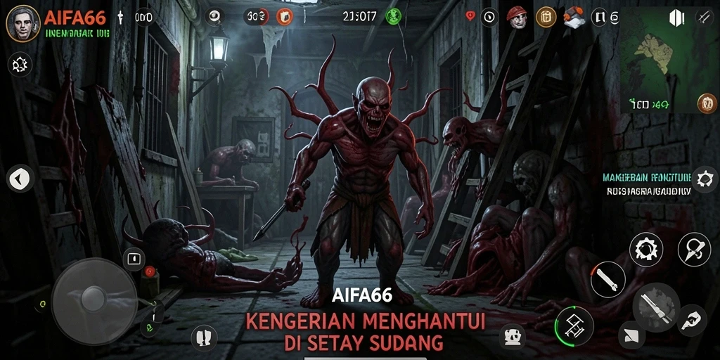 Tampilan gameplay AIFA66 dengan suasana Horror yang mendebarkan.