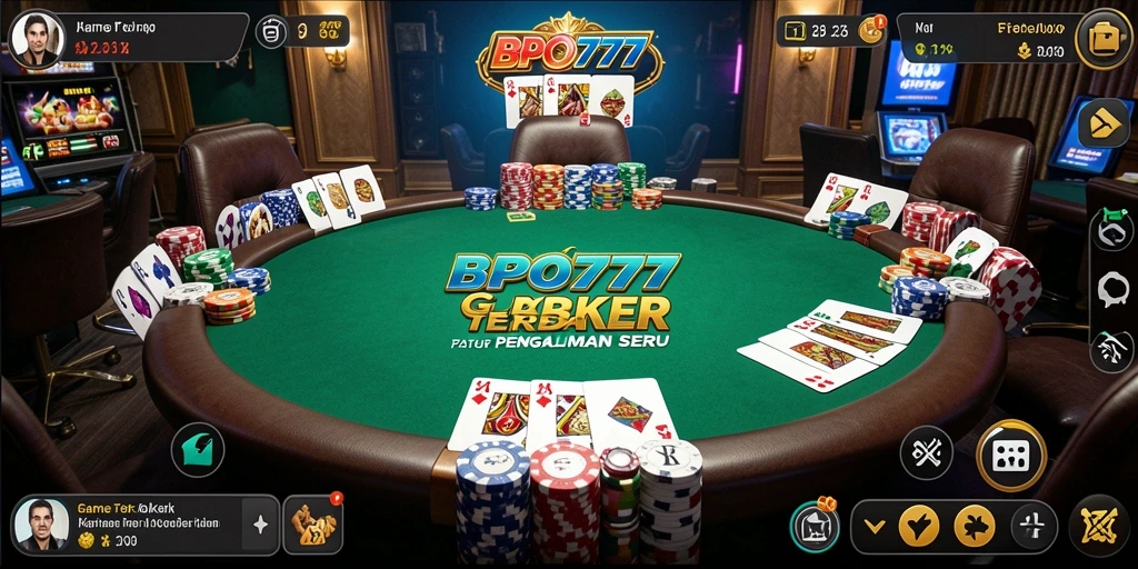 Gameplay BPO777 yang mendebarkan dalam aksi poker.