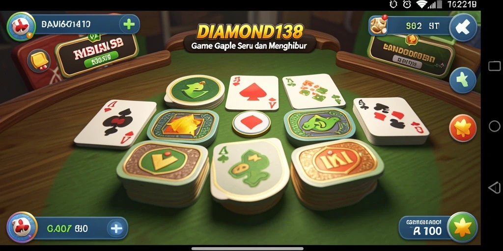 Screenshot gameplay DIAMOND138 menampilkan suasana seru permainan Gaple.