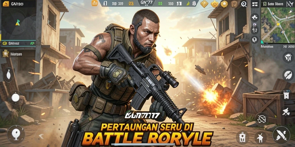 Gameplay GN777 yang mendebarkan dalam pertempuran Battle Royale.