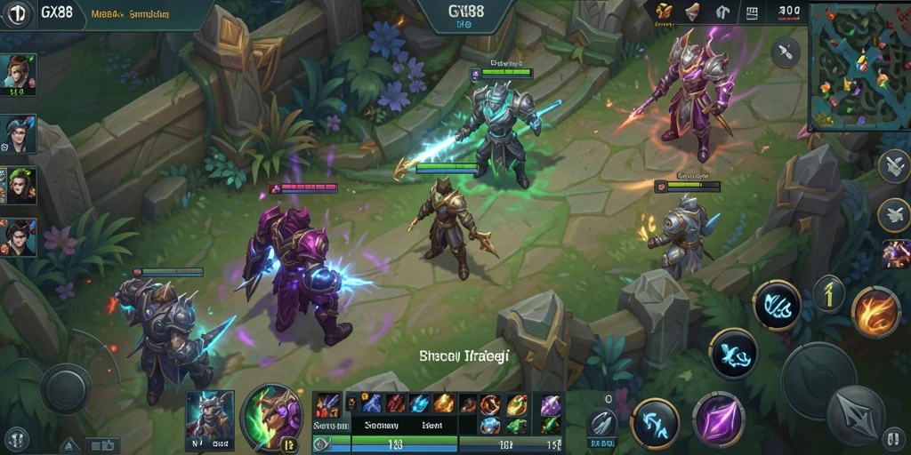 Screenshot dari gameplay GX88 yang mendebarkan dengan aksi tim.