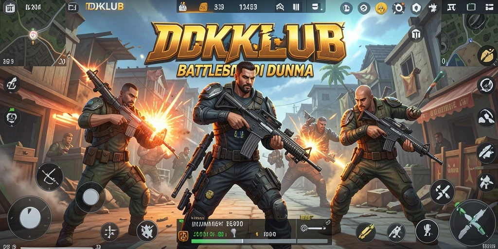 Gameplay seru dalam IDKLUB, menampilkan pertarungan intens Battle Royale.