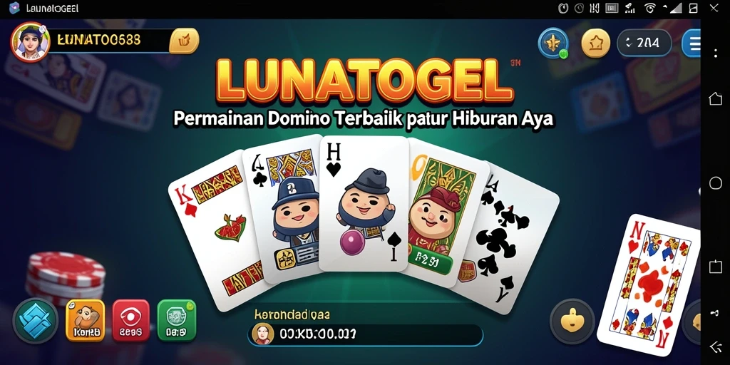 Tampilan seru gameplay LUNATOGEL saat bermain Domino.