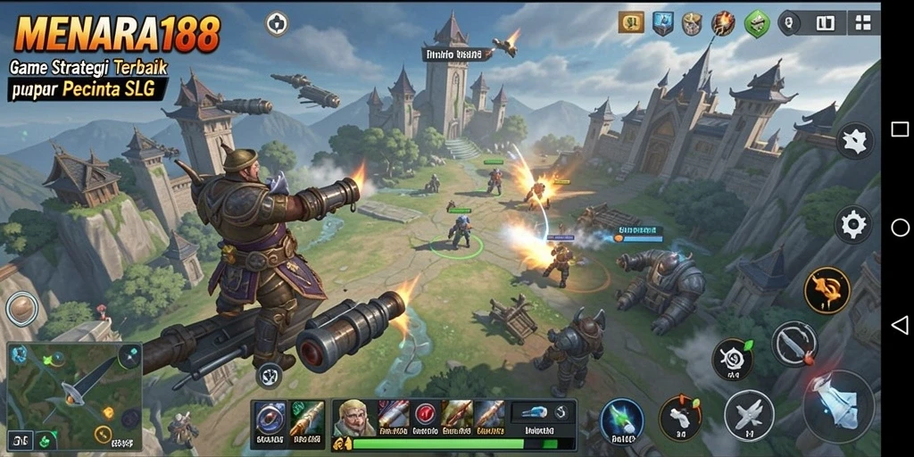Tampilan gameplay menegangkan dalam permainan strategi MENARA188.