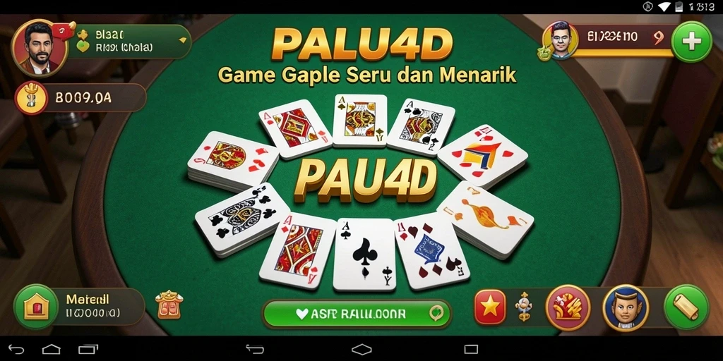 Screenshot PALU4D menampilkan gameplay Gaple yang menarik dan interaktif.