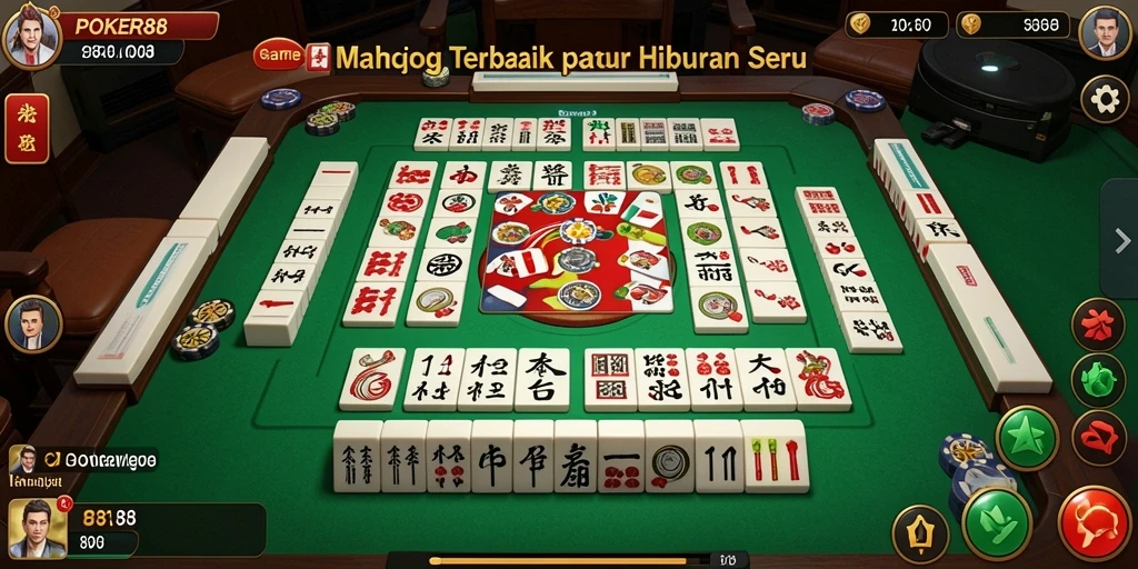 Tampilan gameplay POKER88 dengan ubin Mahjong yang menarik.