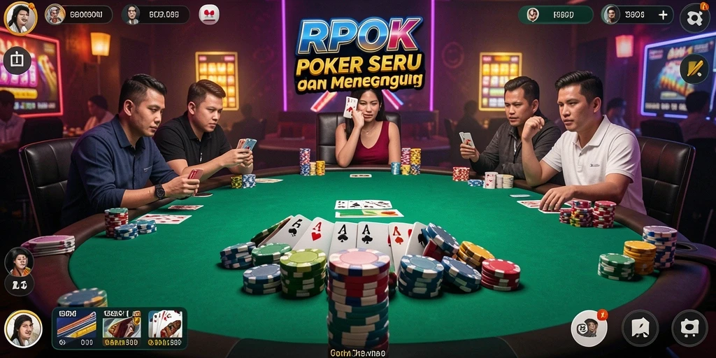 Screenshot utama RPOK menampilkan aksi seru permainan Poker.