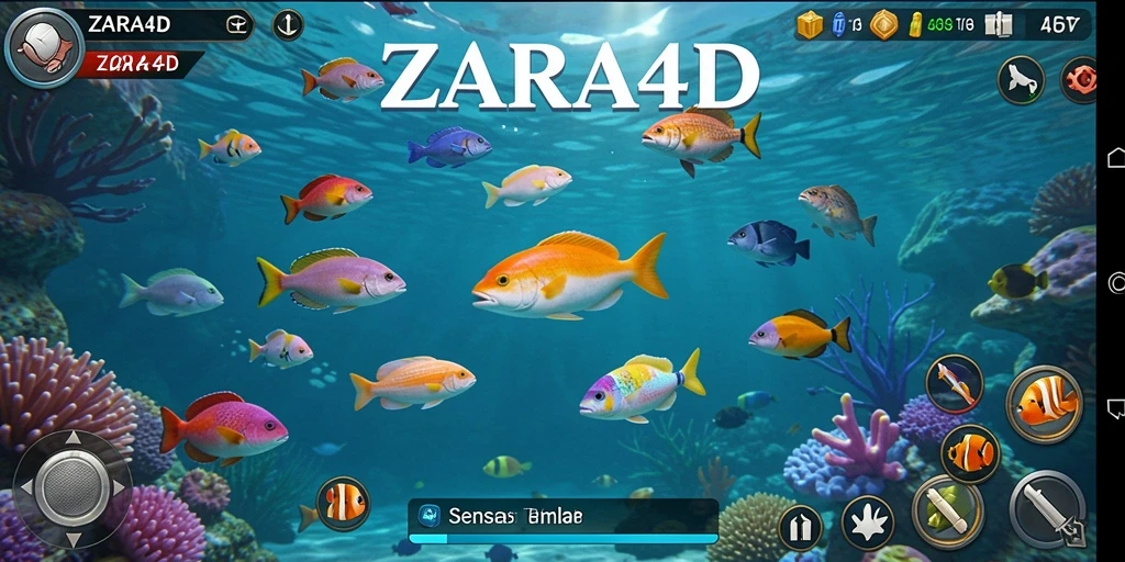 Screenshot ZARA4D menampilkan aksi seru dalam menangkap ikan.
